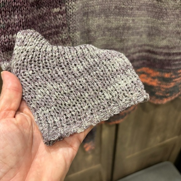 PrAna Vignette V-neck Knit Sweater Asymmetrical Purple Tart Size Large - Picture 8 of 12